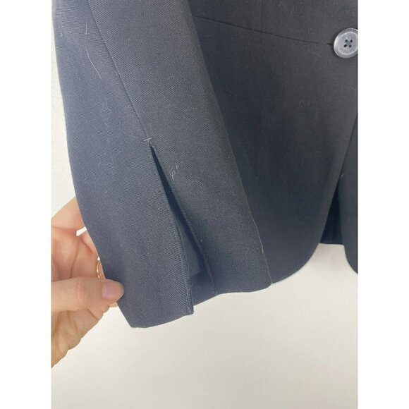 Express Womens Blazer Size 0 Black Stretch Long Line Business Jacket Office Work - Picture 3 of 8